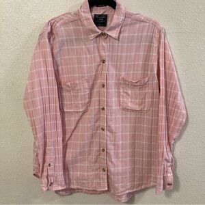 Pink Plaid Button-Up Shirt